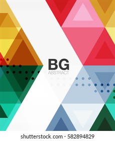 Vector abstract colorful triangle repetition. Vector template background for workflow layout, diagram, number options or web design
