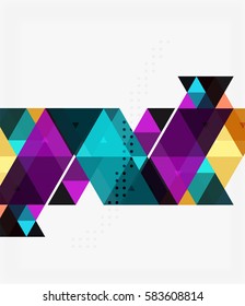 Vector abstract colorful triangle repetition. Vector template background for workflow layout, diagram, number options or web design