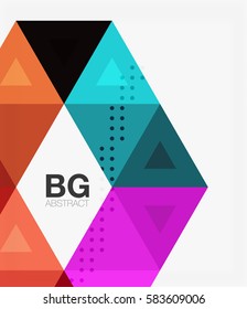 Vector abstract colorful triangle repetition. Vector template background for workflow layout, diagram, number options or web design