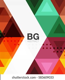 Vector abstract colorful triangle repetition. Vector template background for workflow layout, diagram, number options or web design