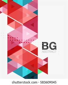 Repetición de triángulo colorido abstracto vectorial. Fondo de plantilla de vector para diseño de flujo de trabajo, diagrama, opciones de número o diseño web