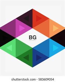 Vector abstract colorful triangle repetition. Vector template background for workflow layout, diagram, number options or web design
