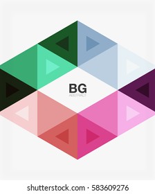 Vector abstract colorful triangle repetition. Vector template background for workflow layout, diagram, number options or web design