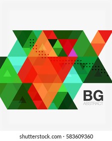 Vector abstract colorful triangle repetition. Vector template background for workflow layout, diagram, number options or web design