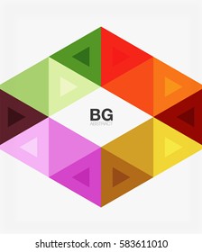 Vector abstract colorful triangle repetition. Vector template background for workflow layout, diagram, number options or web design
