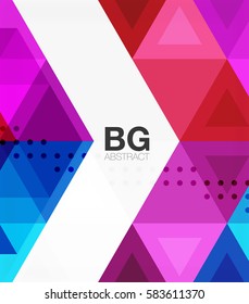 Vector abstract colorful triangle repetition. Vector template background for workflow layout, diagram, number options or web design