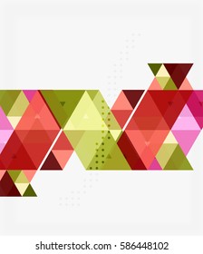 Repetición de triángulo colorido abstracto vectorial. Fondo de plantilla de vector para diseño de flujo de trabajo, diagrama, opciones de número o diseño web