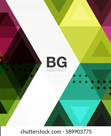 Vector abstract colorful triangle repetition. Vector template background for workflow layout, diagram, number options or web design