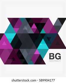 Vector abstract colorful triangle repetition. Vector template background for workflow layout, diagram, number options or web design