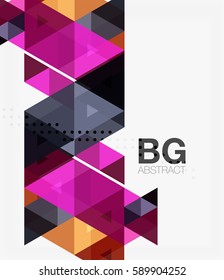 Vector abstract colorful triangle repetition. Vector template background for workflow layout, diagram, number options or web design