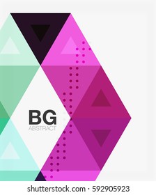 Vector abstract colorful triangle repetition. Vector template background for workflow layout, diagram, number options or web design
