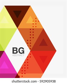 Vector abstract colorful triangle repetition. Vector template background for workflow layout, diagram, number options or web design