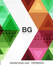 Vector abstract colorful triangle repetition. Vector template background for workflow layout, diagram, number options or web design
