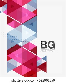 Vector abstract colorful triangle repetition. Vector template background for workflow layout, diagram, number options or web design