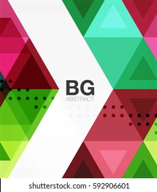 Vector abstract colorful triangle repetition. Vector template background for workflow layout, diagram, number options or web design