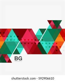 Vector abstract colorful triangle repetition. Vector template background for workflow layout, diagram, number options or web design