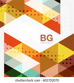 Vector abstract colorful triangle repetition. Vector template background for workflow layout, diagram, number options or web design