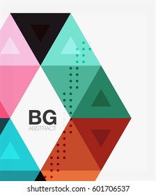 Vector abstract colorful triangle repetition. Vector template background for workflow layout, diagram, number options or web design