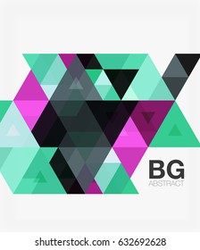 Vector abstract colorful triangle repetition. Vector template background for workflow layout, diagram, number options or web design