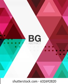 Vector abstract colorful triangle repetition. Vector template background for workflow layout, diagram, number options or web design
