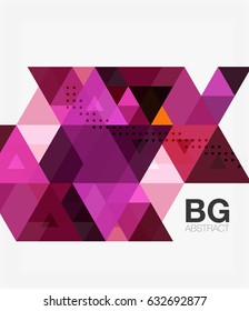 Vector abstract colorful triangle repetition. Vector template background for workflow layout, diagram, number options or web design