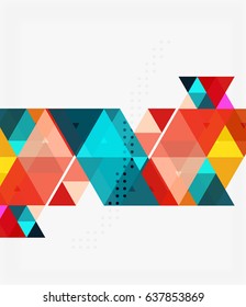 Vector abstract colorful triangle repetition. Vector template background for workflow layout, diagram, number options or web design