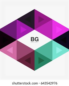 Vector abstract colorful triangle repetition. Vector template background for workflow layout, diagram, number options or web design