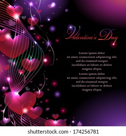 Vector Abstract Colorful Valentine's Background with Space for Text