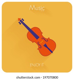 Vector Abstract Colorful Violin or Cello Isolated On Color Background