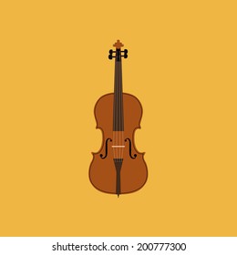 Vector Abstract Colorful Violin Isolated On Color Background 