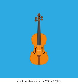 Vector Abstract Colorful Violin Isolated On Color Background 