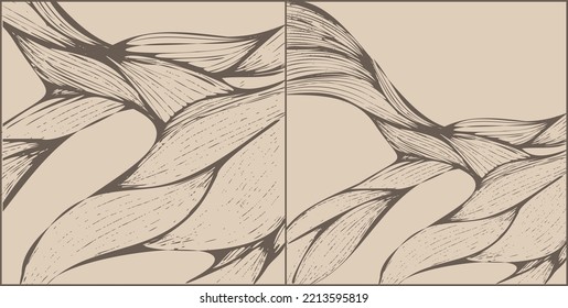Papel de pared colorido abstracto vectorial, fondo artístico de línea ondulada. Patrón de estilo grunge y art deco, textura para impresión, tela, diseño de paquete.
