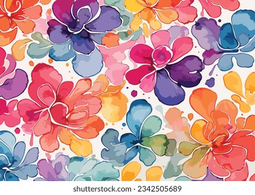 Vector abstract colorful watercolor painted wallpaper.