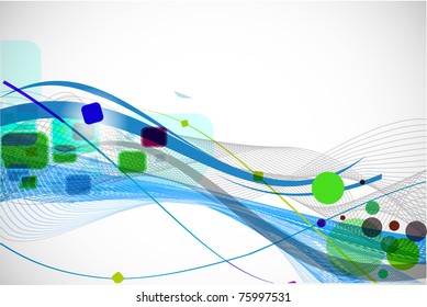 Vector abstract colorful wave line background.