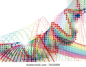 Vector abstract colorful wave line background.