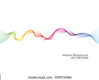 Vector Of Abstract Colorful Wave Lines Flowing Isolated On White Background For Design Elements Or Separator In Concept Of Technology, Science, Music Or Modern.