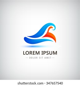 Vector abstract colorful wave logo, icon. Creative idea for company identity