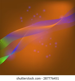 Vector Abstract Colorful Wave on Brown Light Background