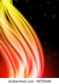 Vector - Abstract Colorful Waves on Black Background