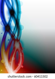 Vector - Abstract Colorful Waves on Black and White Background