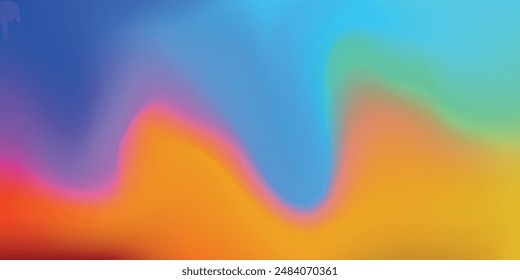 Vector abstract colorful wavy fun psychedelic background