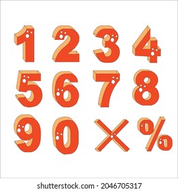 Vector abstract coloured numbers with sum mathematical functions