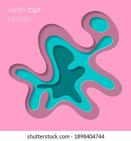 Vector abstract colourful paper cut 3D design layout