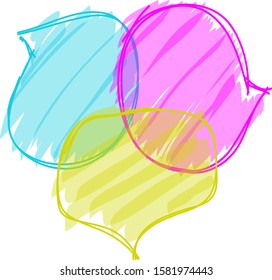 Vector abstract Communication concept hand drawn speech bubbles