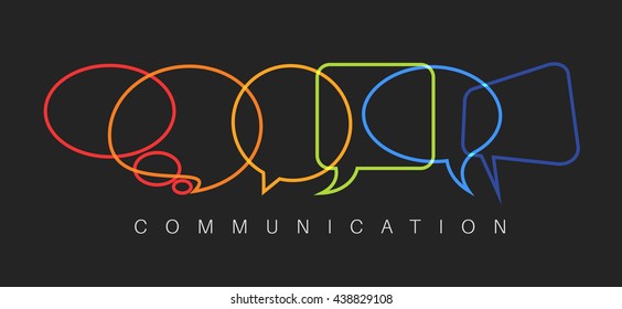 Ilustración de concepto de comunicación abstracta vector - versión de comunicación oscura