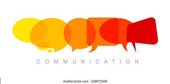 Vector abstract Communication concept illustration - yellow to red version