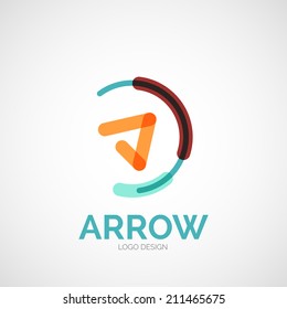 Vector abstract company logo design, business symbol concept, modern line design