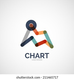 Vector abstract company logo design, business symbol concept, modern line design