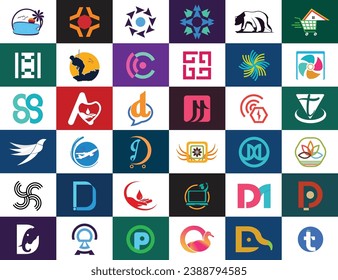 Vector abstract company logo design set or icon pack