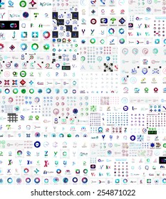 Vector abstract company logos mega collection, loops, concepts swirls waves